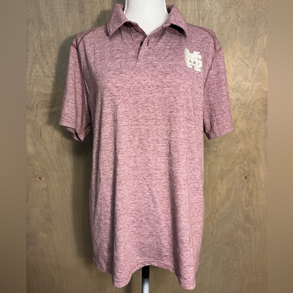MS State Repreve League Short Sleeve Maroon & White Polo size M